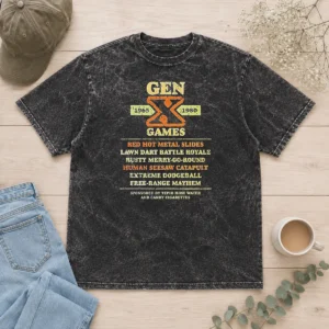 Original Gen X Games 1965 1980 Red Hot Metal Slides Washed T-Shirt