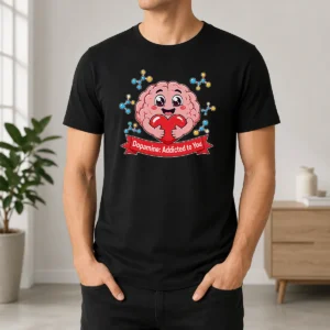 Official Dopamine Addicted To You Cute Brain Vector