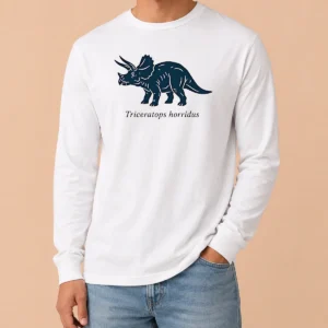 Awesome Triceratops Horridus Dinosaur Prehistoric Animal Paleontology Biology Science Long Sleeve Shirt