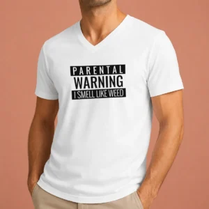 Original Parental Warning I Smell Like Weed V-Neck Shirt