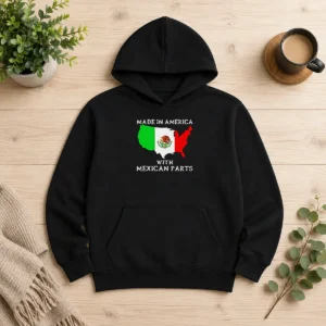 Good Made In America With Mexican Parts Map Of United States And Mexico Flag Hoodie