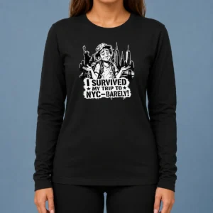 Premium Pretty NYC Trip Survivor Stencil Long Sleeve Shirt