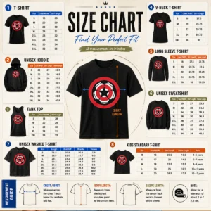 Size chart for Hot Captain America Marvel Cinematic Universe UEFA Champions showing measurements in inches and cm