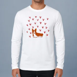 Premium Cute Corgi Dog Valentines Day Long Sleeve Shirt