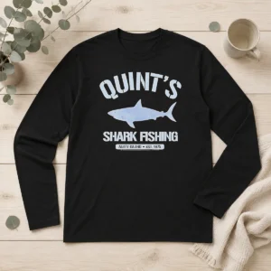 Nice Quint'S Shark Fishing Amity Island Est 1975 Detailed Shark Long Sleeve Shirt