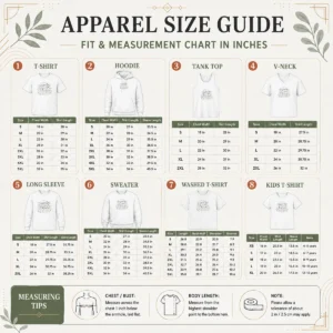 Size chart for Premium Pretty Labour Day Pride Sketch showing measurements in inches and cm