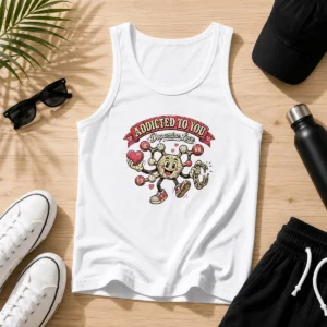Official Dopamine Addicted To You Retro Distressed For Couples Tank Top