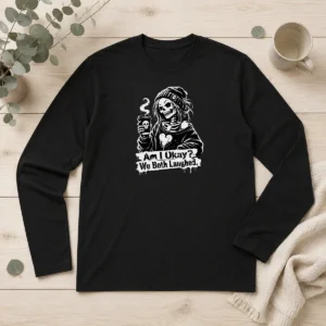 Nice Halloween Coffee Skeleton Girl Stencil Shirt - Image 6