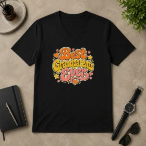 Nice First Day Of School Retro Typography Teacher V Neck Shirt in heather gray with short sleeves and comfortable fit