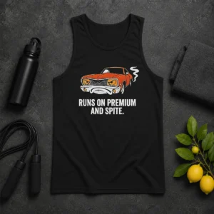 Official Runs On Premium And Spite Muscle Car Tank Top