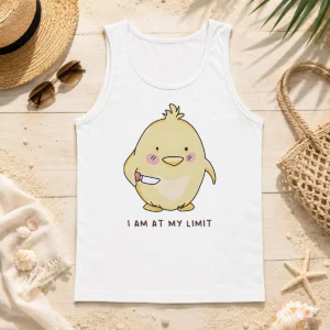 Hot Premium Yellow Chick Holding Knife I Am At My Limit Tank Top