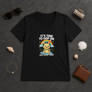 Pretty Time To Hop On V-Neck Shirt