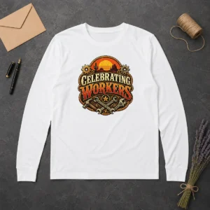 Premium Celebrating Workers Labour Day Western Vintage Long Sleeve Shirt