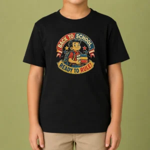 Funny Back To School Ready To Rule Retro Distressed Kids T-Shirt