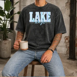 Original Ake Days Striped Summer Preppy Cottage Coastal Washed T-Shirt