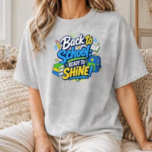 Good Official Back To School Ready To Shine Typography Washed T-Shirt