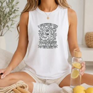 Pretty Brain Eating Amoeba Splash Line Art Tank Top