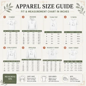 Size chart for Original Every Thing Is Fine Bear Giving The Middle Finger with measurements in inches and cm