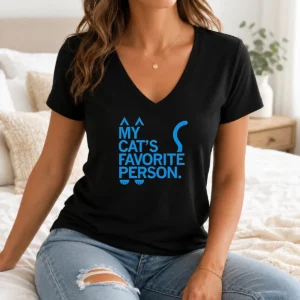 Nice Top My Cat'S Favorite Person V-Neck Shirt