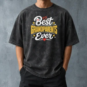 Top Best Grandparents Ever Silhouette Washed T-Shirt