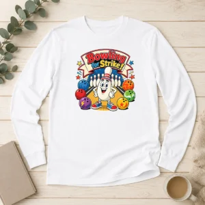 Funny Official Bowling For Strike Cartoon Long Sleeve Shirt