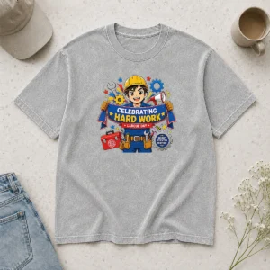 Happy Pretty Labour Day Celebration Anime For Proud Workers washed t shirt featuring vibrant anime design for Labour Day