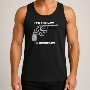 Nice Original It'S The Law In Kennesaw Gun Revolver Tank Top