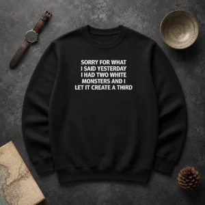 Premium Sorry For What I Said Yesterday I Had Two White Monsters And I Let It Create A Third Sweater