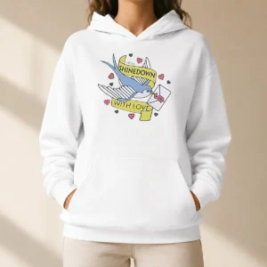 Nice Original From Shinedown With Love Swallow Bird Carrying Letter Rock Music Hoodie