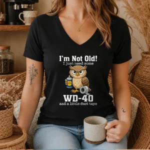 Hot Owl Meme WD 40 And Duct Tape V-Neck Shirt