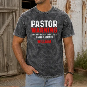 Original Pastor Warning Washed T-Shirt