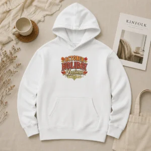 Original Pretty October Holiday Ireland Cozy Fall Typography Hoodie