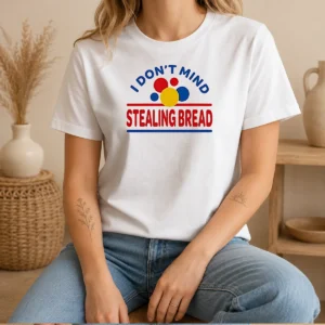 Awesome I Don'T Mind Stealing Bread Soundgarden t shirt in black cotton, front view with bold graphic print