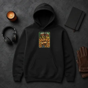 Top Labour Day Proud Blue Collar Worker Vintage Hoodie