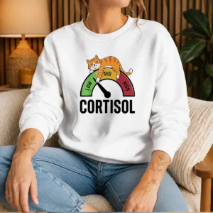 Good Cortisol Cat Lying On Low Mid High Gauge Sweater