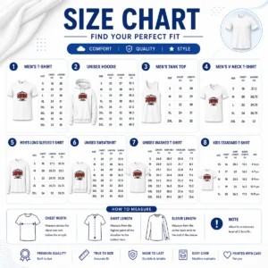 Size chart for Funny Dopamine Addicted To You Bold Typography with measurements in inches and cm