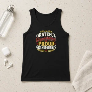 Happy Pretty Family Celebration Grateful Grandchildren Vector Tank Top
