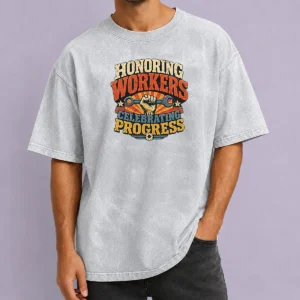Hot Official Labour Day Vintage For Proud Workers Washed T-Shirt