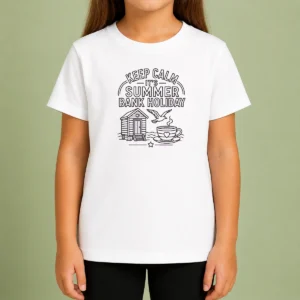 Nice Official Summer Bank Holiday Line Art UK Family Gatherings Kids T-Shirt