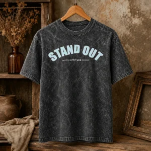 Top Pretty Stand Out Attitude Washed T-Shirt