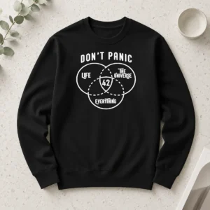 Funny Original Don'T Panic Life The Universe And Everything 42 Long Sleeve Shirt