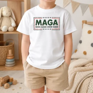 Official MAGA Make Algae Grow Again Political Parody Meme Team Algae 2026 Kids T-Shirt
