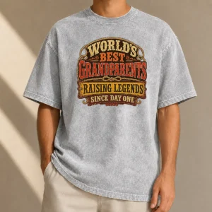 Nice Awesome Grandparents Day Western Vintage Pride Washed T-Shirt