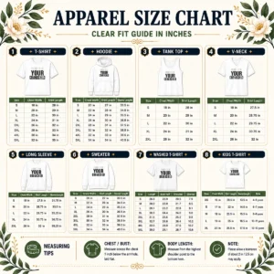 Size chart for Nice Funny Grandparents Day Proud Grandchild Minimalist with measurements in inches and cm