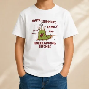 Top Pretty Dungeon Crawler Carl Inspired Unity Support And Family And Kneecapping Bitches Kids T-Shirt