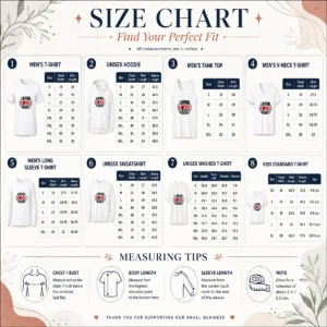 Size chart for Awesome Labor Is Love Made Visible Silhouette with measurements in inches and centimeters