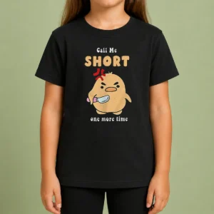 Good Call Me Short One More Time Cute Angry Bird With Knife Kids T-Shirt