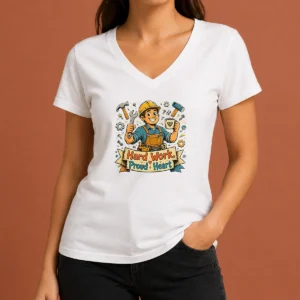 Hot Official Labour Day Proud Worker Doodle V-Neck Shirt