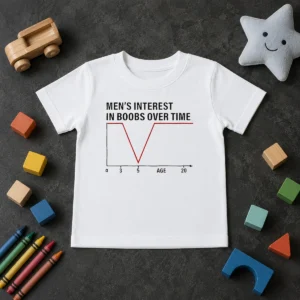 Premium Men'S Interest In Boobs Over Time Chart Humor 0 To 20 Age Line Graph Kids T-Shirt
