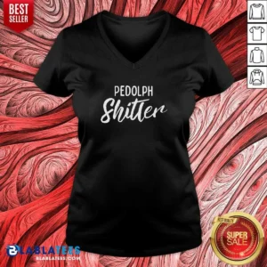 Top Pedolph Shitler Satire V-Neck Shirt
